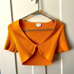 Yellow Cropped Sweater